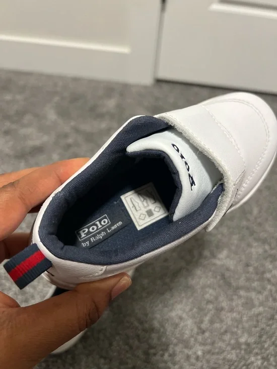 Polo by Ralph Lauren White and Navy Kids Sneakers - Picture 13 of 13